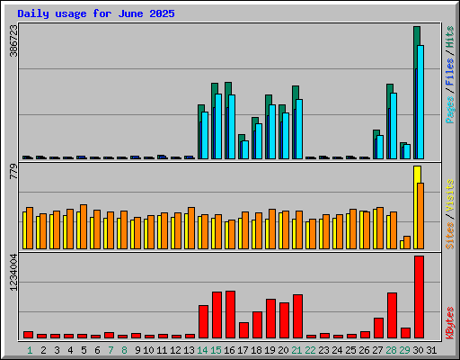 Daily usage for June 2025