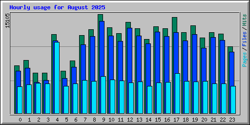 Hourly usage for August 2025