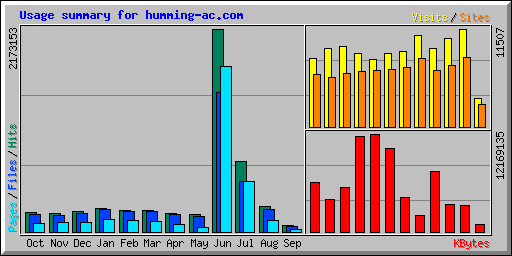 Usage summary for humming-ac.com