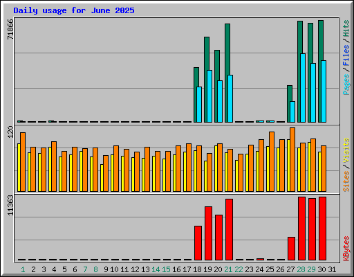 Daily usage for June 2025