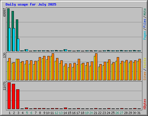 Daily usage for July 2025